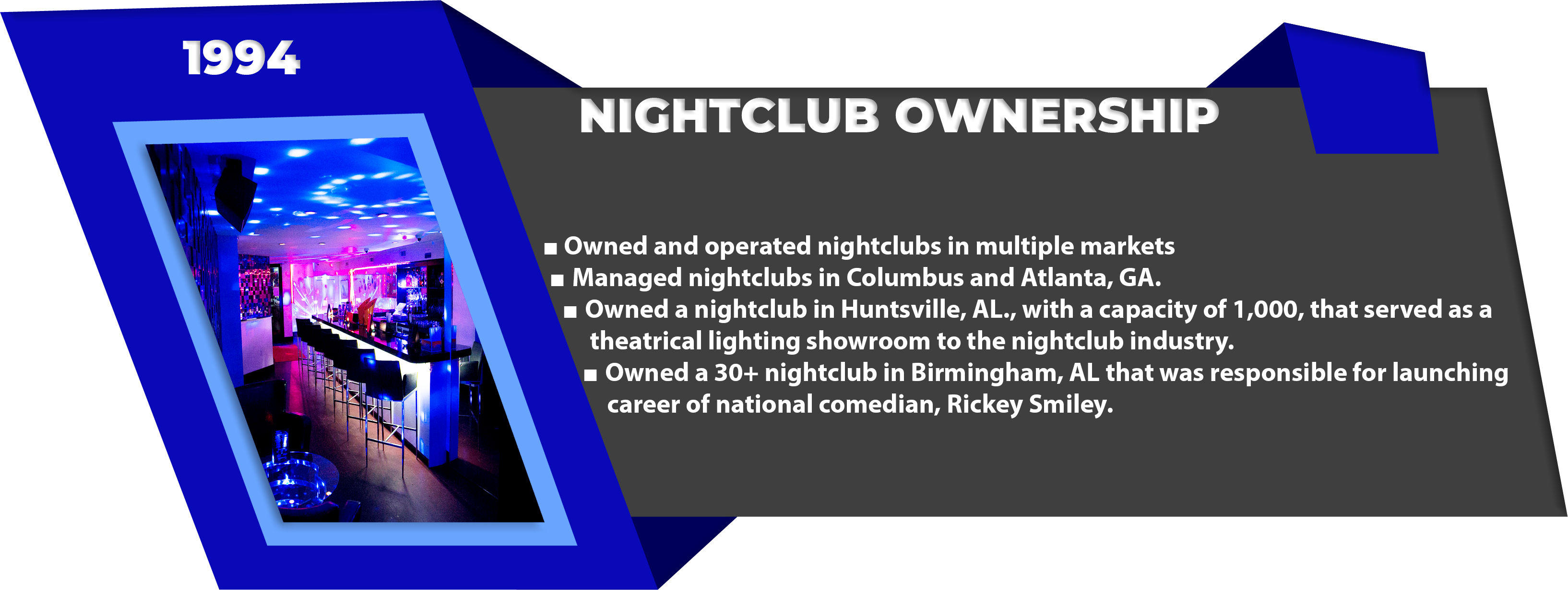 1994 – 1998 Nightclub Ownership